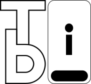 TBI Company Logo TB with lower case i in portable device